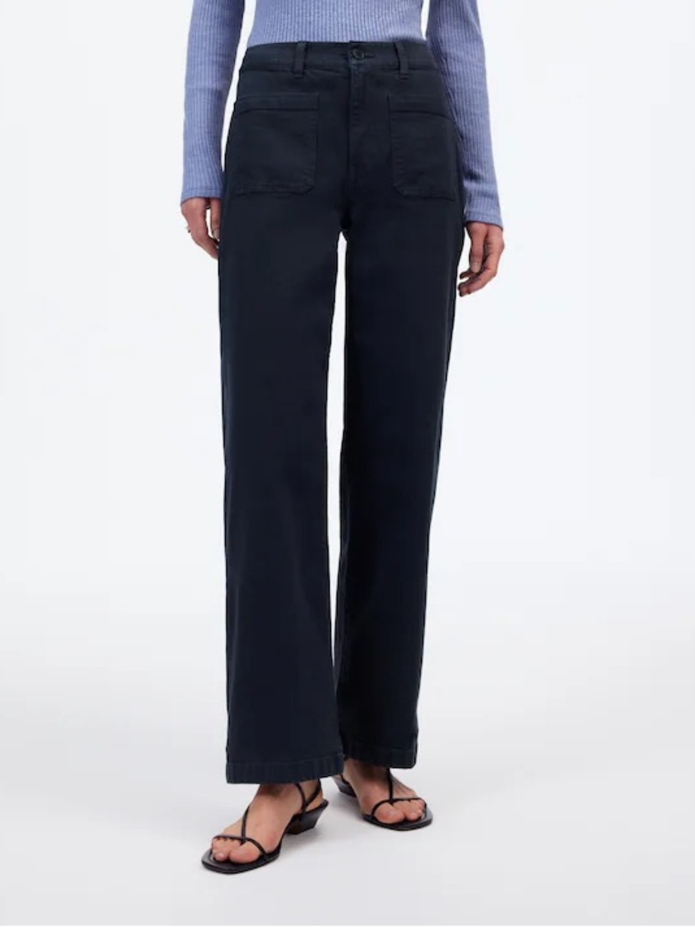 Madewell Emmett Navy Blue Wide Leg High-Rise Pant